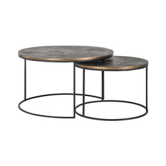 Coffee table Tulum set of 2 (Brushed Gold) - Richmond Interiors