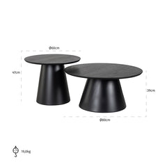 Salontafel Jazz set van 2 (Black) - Richmond Interiors