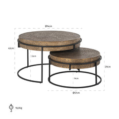 Salontafel Derby set van 2 - Richmond Interiors