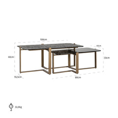 Coffee table Sterling set of 2 (Brown) - Richmond Interiors