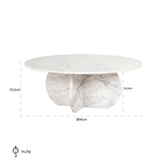 Coffee table Holmes 90Ø (White) - Richmond Interiors