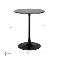 Bistrottafel Carlten zwart 65Ø (Black) - Richmond Interiors