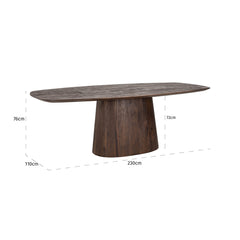 Dining table Alix danish oval 230 (Dark brown) - Richmond Interiors