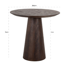 Bistro table Willow 80Ø (Dark brown) - Richmond Interiors