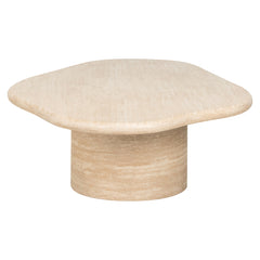 Coffee table Fictus 130 faux travertine (Beige) - Richmond Interiors