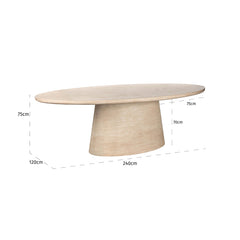 Dining table Fictus faux travertine (Beige) - Richmond Interiors