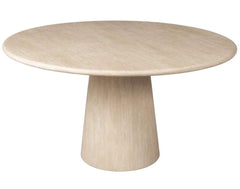 Dining table Fictus 140Ø faux travertine (Beige) - Richmond Interiors