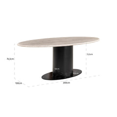Eettafel Brodman sand 200 - Richmond Interiors