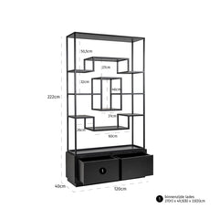 Wandkast Bonvoy black 2-laden (Black) - Richmond Interiors