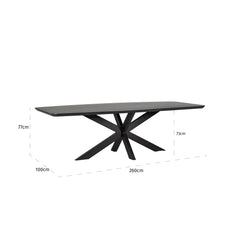 Dining table Bonvoy black 260 (Black) - Richmond Interiors