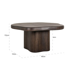 Dining table Sherman organic 152x152 (Brown) - Richmond Interiors