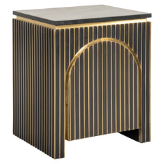 Nightstand Les Arcs 1-door (Brushed Gold) - Richmond Interiors