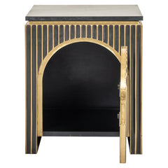 Nightstand Les Arcs 1-door (Brushed Gold) - Richmond Interiors