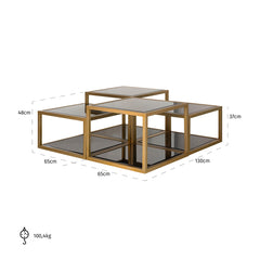 Couchtisch Loua set von 4 (Brushed Gold) - Richmond Interiors