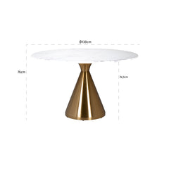 Dining table Tenille 130Ø  (Brushed Gold) - Richmond Interiors