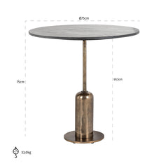 Bistro table Logan black/gold 75Ø - Richmond Interiors