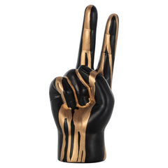 Deco object hand peace (Black/gold) - Richmond Interiors