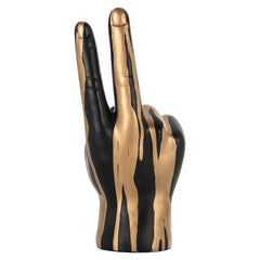 Deco object hand peace (Black/gold) - Richmond Interiors