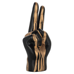 Deco object hand peace (Black/gold) - Richmond Interiors