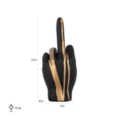 Deco object hand digitus (Black/gold) - Richmond Interiors