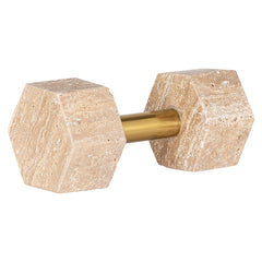 Deco object Dumble beige / shiny brass (Beige) - Richmond Interiors