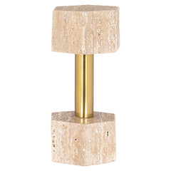 Deco object Dumble beige / shiny brass (Beige) - Richmond Interiors