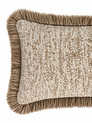 Carvoeiro fringe sierkussen 45x30 - Brons Sierkussens