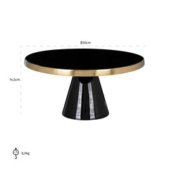 Cakeplate Elena (Black/gold) - Richmond Interiors