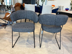 Quadrotta eetkamerstoel Bouclé Antraciet - Calligaris