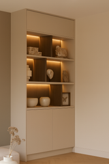 Curri wandkast met houten achterwand en LED - Abitare Collection