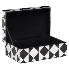 Opbergdoos Silas black/white small - Richmond Interiors