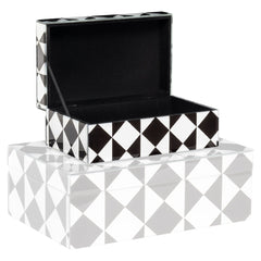 Opbergdoos Silas black/white small - Richmond Interiors