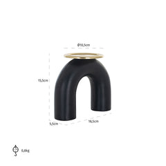 Candle holder Femke big (Black/gold) - Richmond Interiors