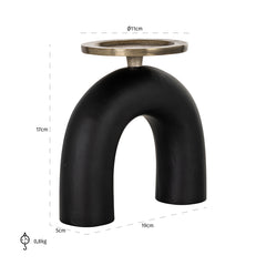 Candle holder Livi small (Black/gold) - Richmond Interiors