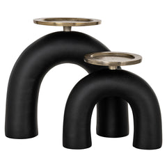 Candle holder Livi big (Black/gold) - Richmond Interiors