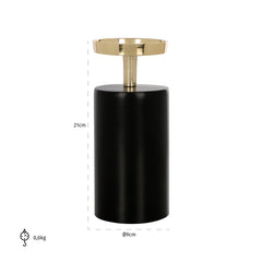 Candle holder Caya small (Black/gold) - Richmond Interiors