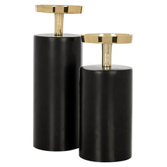 Candle holder Caya small (Black/gold) - Richmond Interiors