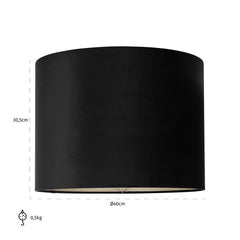 Lampenkap Maddy black velvet, medium (Black) - Richmond Interiors