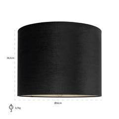 Lampenkap Maddy black velvet, cilinder (Black) - Richmond Interiors