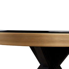 Esstisch Bloomville brass shagreen incl. glass top 140Ø - Richmond Interiors
