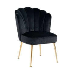 Stoel Pippa zwart velvet / gold (Quartz Black 800) - Richmond Interiors