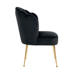 Stoel Pippa zwart velvet / gold (Quartz Black 800) - Richmond Interiors