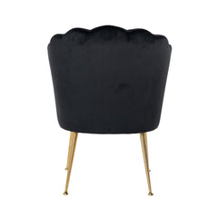 Stoel Pippa zwart velvet / gold (Quartz Black 800) - Richmond Interiors