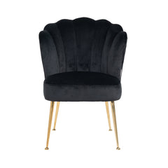 Stoel Pippa zwart velvet / gold (Quartz Black 800) - Richmond Interiors