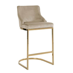 Bar stool Bolton khaki velvet / gold fire retardant (Quartz Khaki 903) - Richmond Interiors