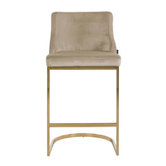 Bar stool Bolton khaki velvet / gold fire retardant (Quartz Khaki 903) - Richmond Interiors