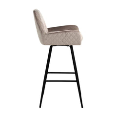 Bar stool Linsey swivel khaki velvet (Quartz Khaki 903) - Richmond Interiors