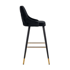 Bar stool Imani black velvet (Quartz Black 800) - Richmond Interiors