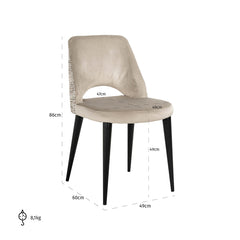 Chair Tabitha trendy nature / quartz khaki fire retardant (Be Trendy 01 Nature) - Richmond Interiors