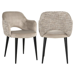 Eetkamerstoel Giovanna trendy nature / khaki velvet fire retardant - Richmond Interiors